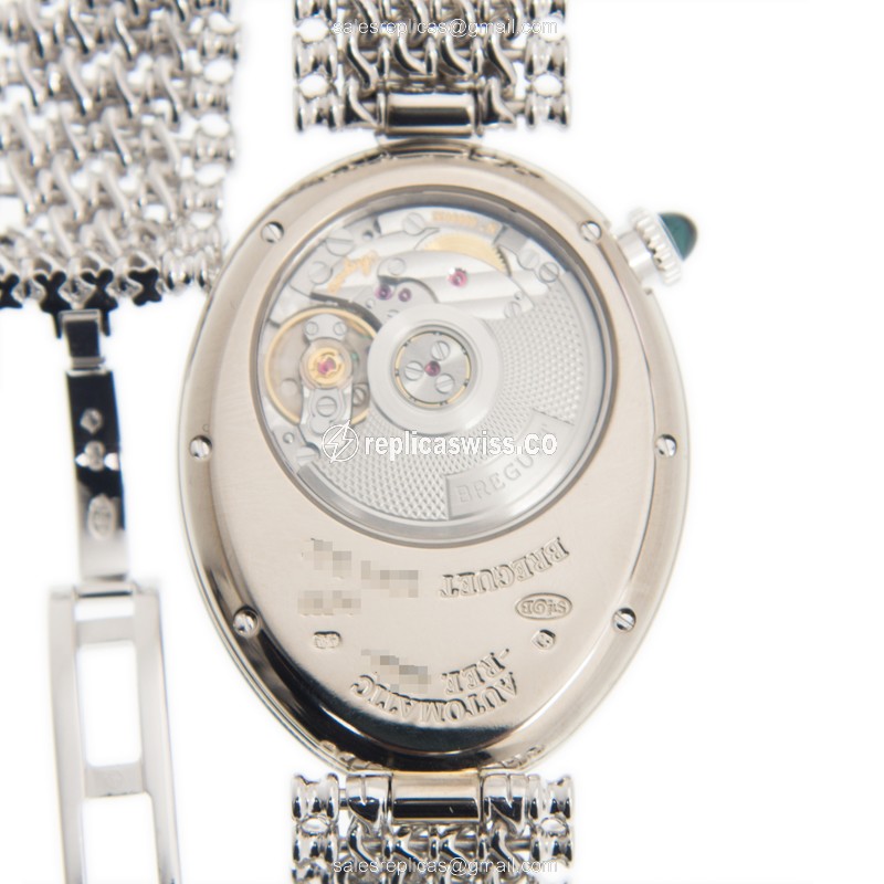 Breguet Reine De Naples Replica - Automatic - 18kt White Gold - Diamond Dial - Silver Clasp - View 4