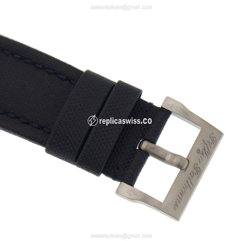 Blancpain 5015D-1240-52A Replica - Automatic - Blue Dial - Steel Case - Blue Leather Strap - View 4