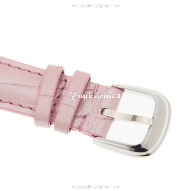 Franck Muller 7502 QZ AC - Pink Cintree Curvex Quartz Steel - Pink Dial - Alligator Buckle - View 4