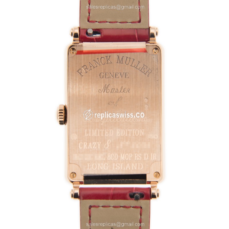 Franck Muller 952 QZ REL 8CD MOP RS D 1R5N LONG ISLAND - Quartz - 18kt Rose Gold - Diamonds - White Dial, Buckle Clasp - View 3