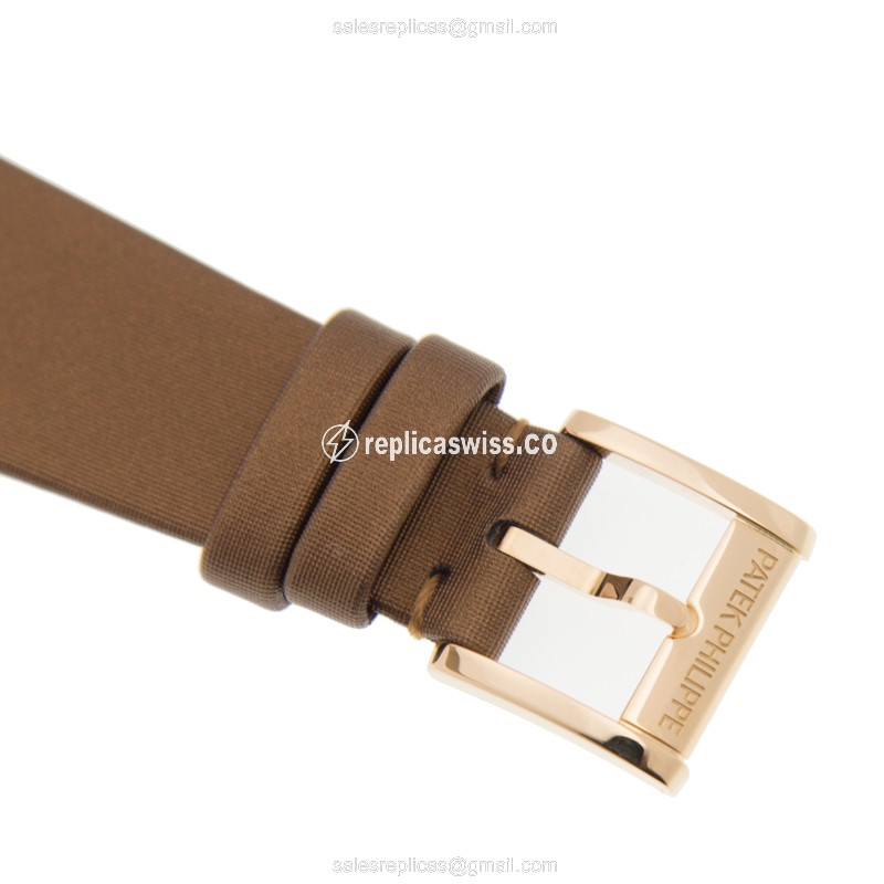 Patek Philippe TWENTY-4 Quartz 18kt Rose Gold - Brown Dial, Buckle Clasp, Silk Brown Strap - View 4