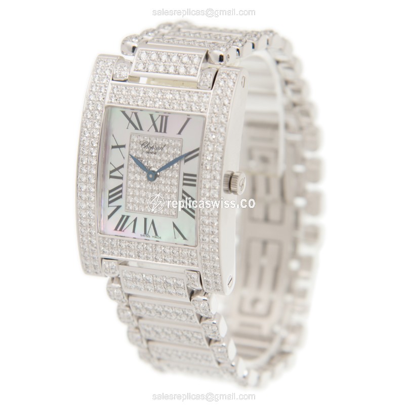 Chopard 143483-1002 Women's Quartz 18kt White Gold - Diamond Dial - Silver Strap - View 3