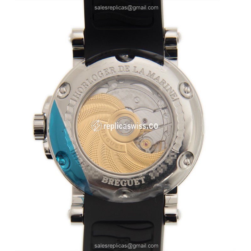 Breguet Marine Replica - Automatic - Steel Case - Black Dial - Rubber Strap - View 3