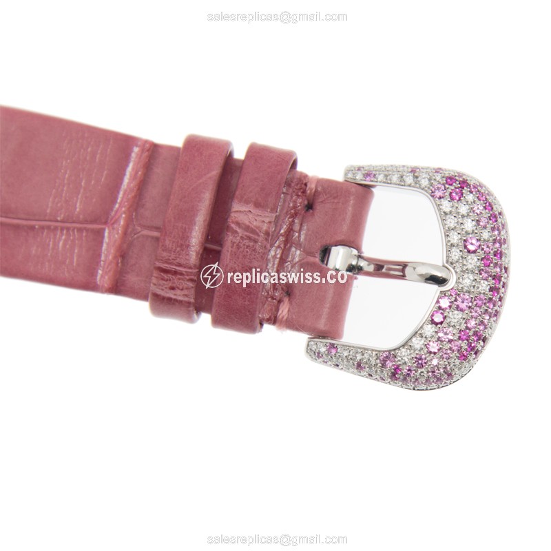 Patek Philippe 4899/900G-001 Replica - Automatic - 18kt White Gold - Pink Dial - Diamond Bezel - View 4