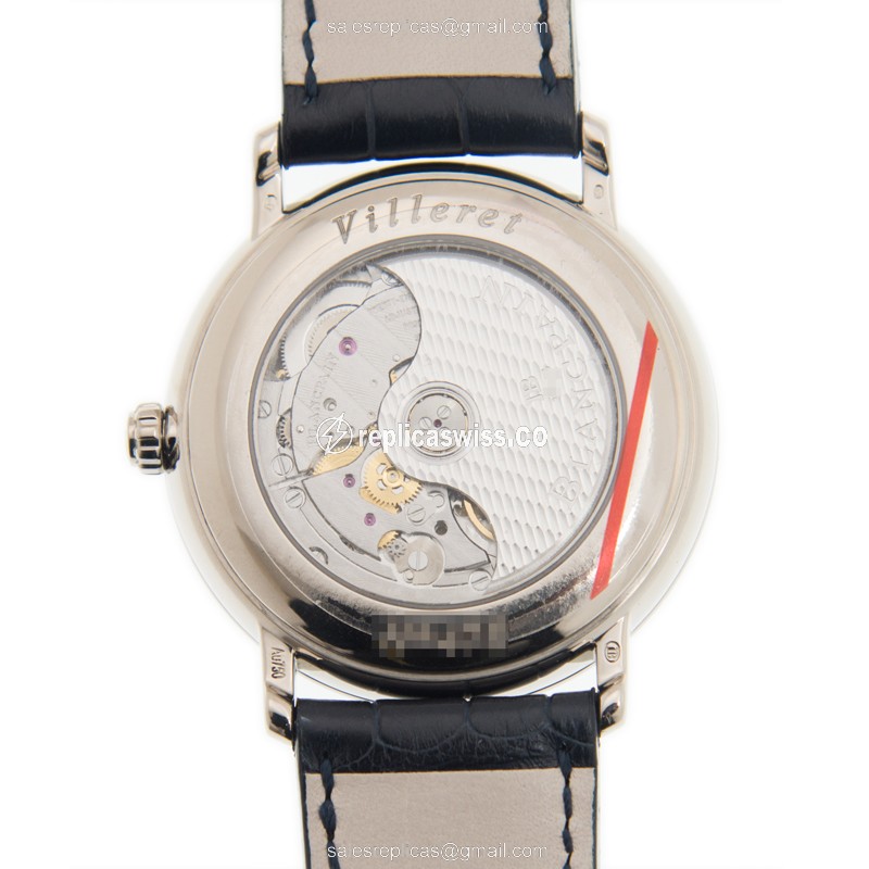 Blancpain Villeret 6223C-1529-55A - Auto 18kt White Gold - Blue Dial - Black Alligator Buckle - View 3