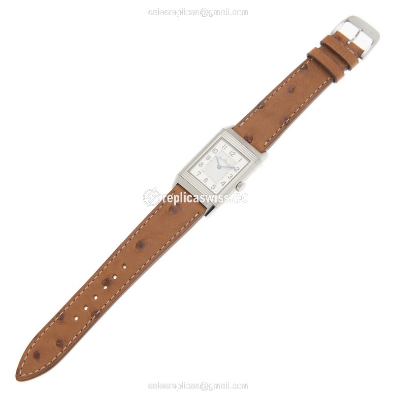 Jaeger-Lecoultre Q2548521 Replica - Quartz - Steel Case - White Dial - Brown Strap - View 2