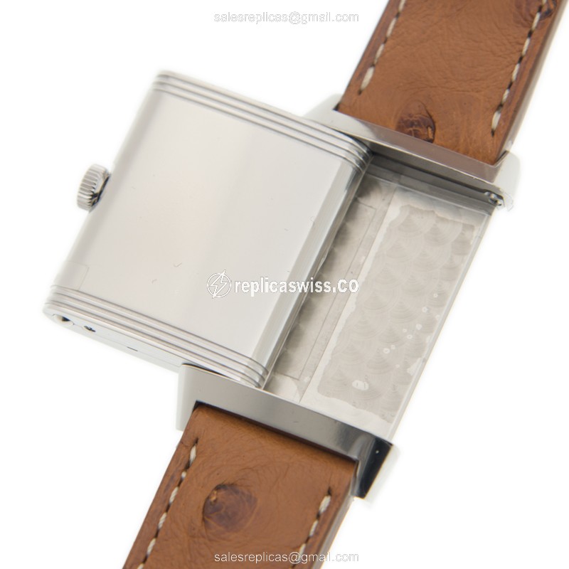 Jaeger-Lecoultre Q2548521 Replica - Quartz - Steel Case - White Dial - Brown Strap - View 4
