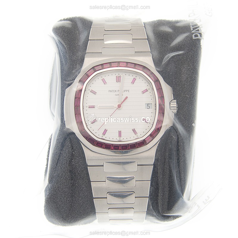 Patek Philippe 5711/112P-010 Replica - Automatic - Platinum - White Dial - Silver Strap - View 2