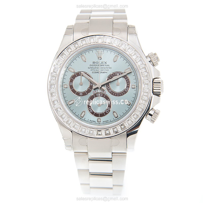 Rolex Daytona Replica - Automatic | 950 Platinum Case | Blue Dial | Silver Clasp - View 2