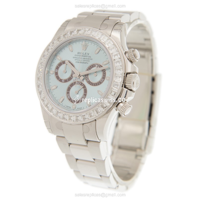 Rolex Daytona Replica - Automatic | 950 Platinum Case | Blue Dial | Silver Clasp - View 3