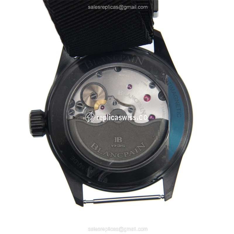 Blancpain 5000-0130-NABA FIFTY FATHOMS - Auto - Ceramic Case - Black Dial - Canvas Strap - Buckle Clasp - View 3