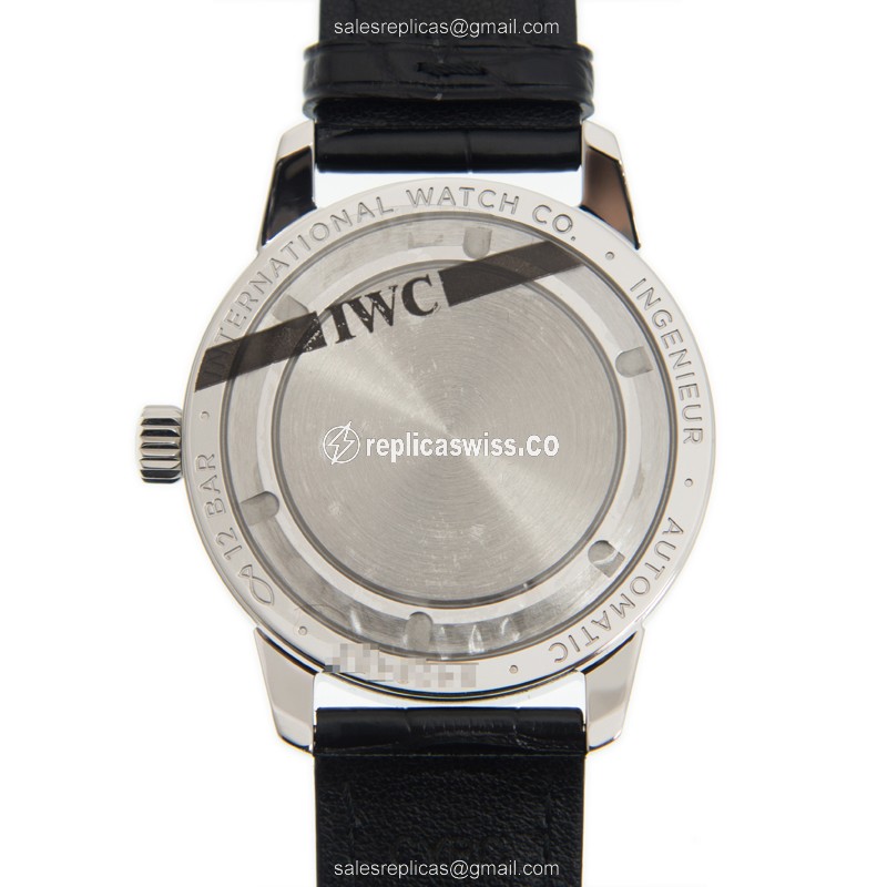 IWC Ingenieur Replica - Automatic - Stainless Steel - Silver Dial - Black Alligator Strap - Sapphire Crystal - View 3