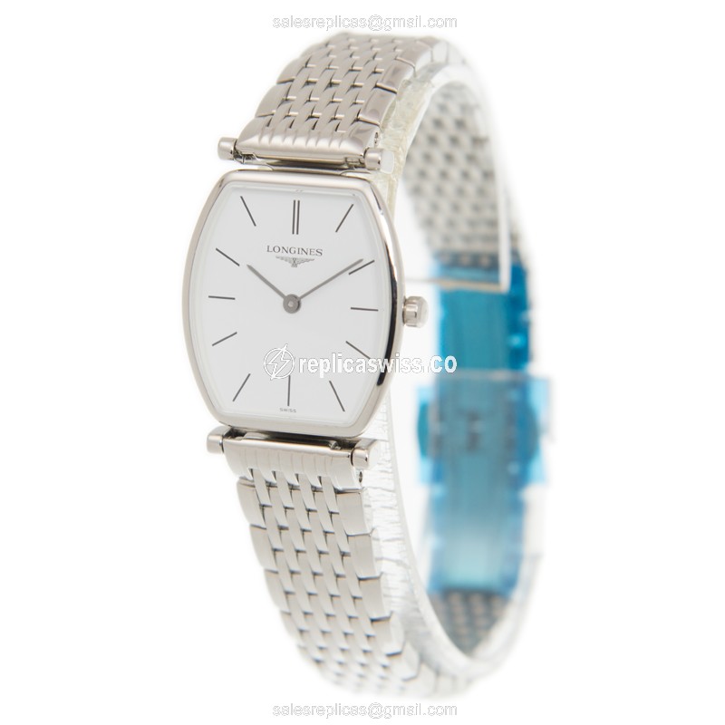 Longines La Grande Replica Watch - Quartz - Steel - White - View 3