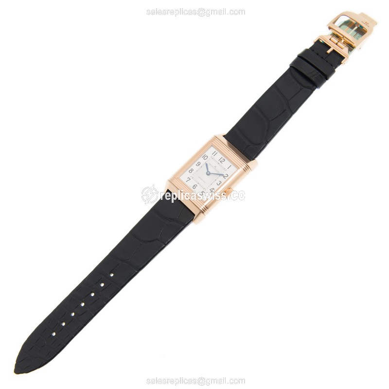 Jaeger-Lecoultre Q2572420 REVERSO - Automatic - 18kt Rose Gold - Silver Dial - Leather Strap - View 2