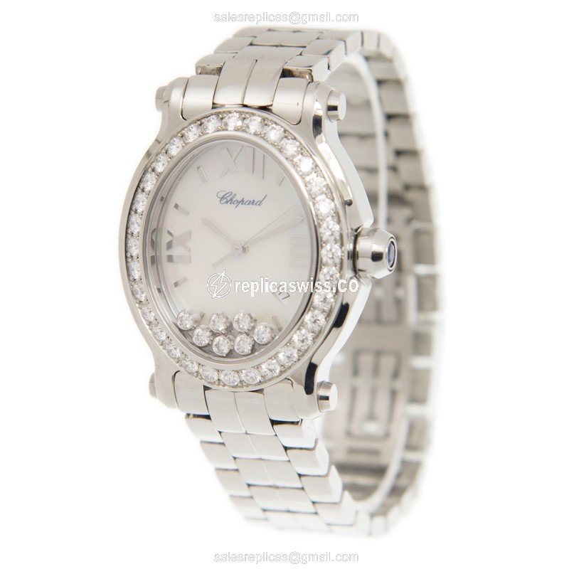 Chopard Happy Sport Quartz - White Dial - Steel Case & Band - View 3