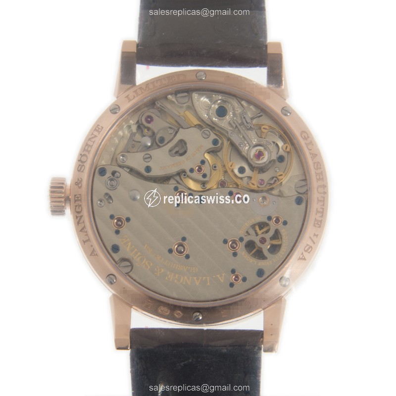 A. Lange & Sohne Richard Lange Replica - Automatic - 950 Platinum - White Dial - Brown Leather Buckle - View 3