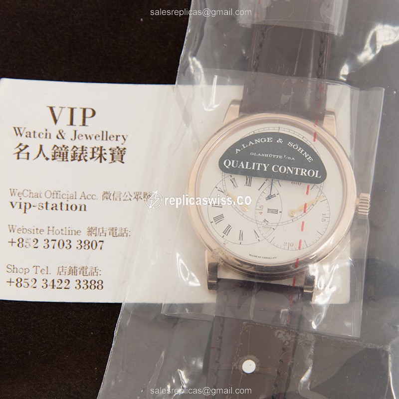 A. Lange & Sohne Richard Lange Replica - Automatic - 950 Platinum - White Dial - Brown Leather Buckle - View 4