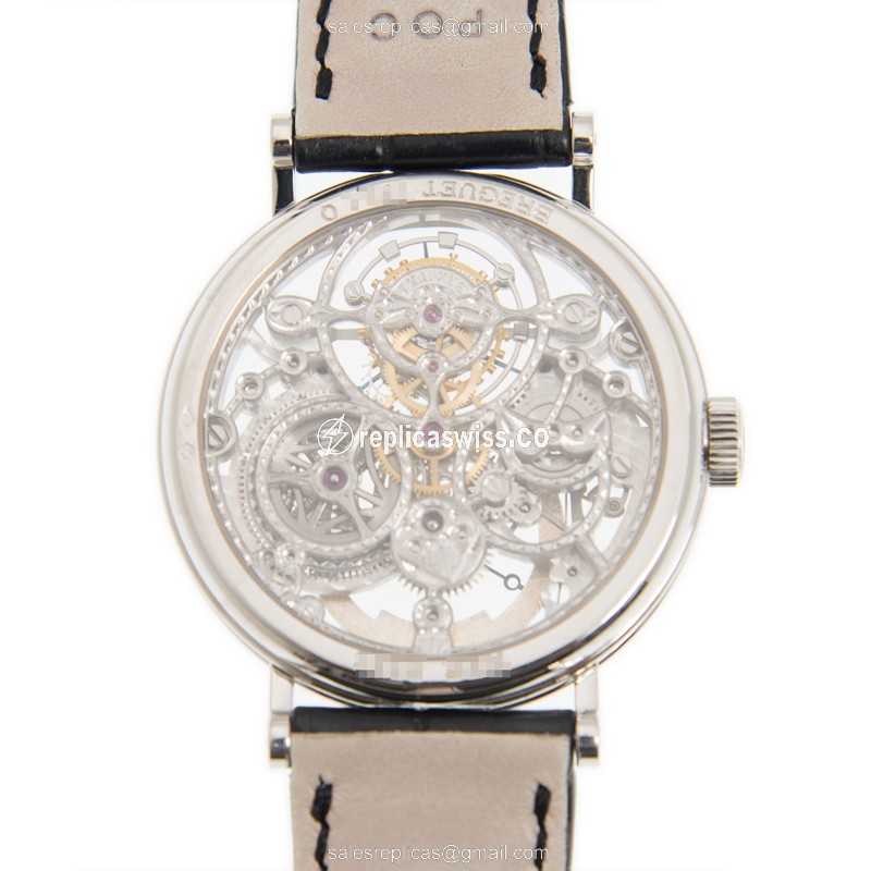 Breguet 3355PT/00/986 Classic - Manual Wind - Platinum Case - Silver Dial - Black Alligator Strap - View 3