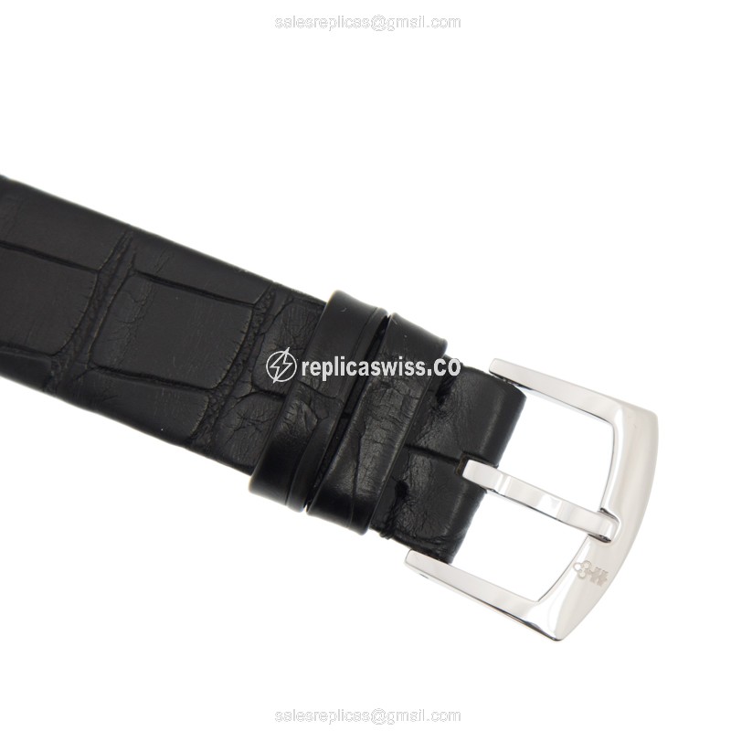 Corum 058.100.69/0001 Replica - Automatic - 18kt White Gold - Diamond - White Dial - Black Alligator Buckle - View 4