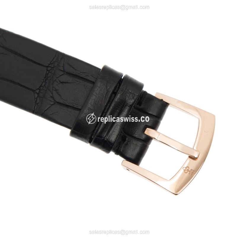 Corum CLASSIQUE Replica - Automatic 18kt Rose Gold - Diamond Dial - White - Alligator Black Strap - View 4
