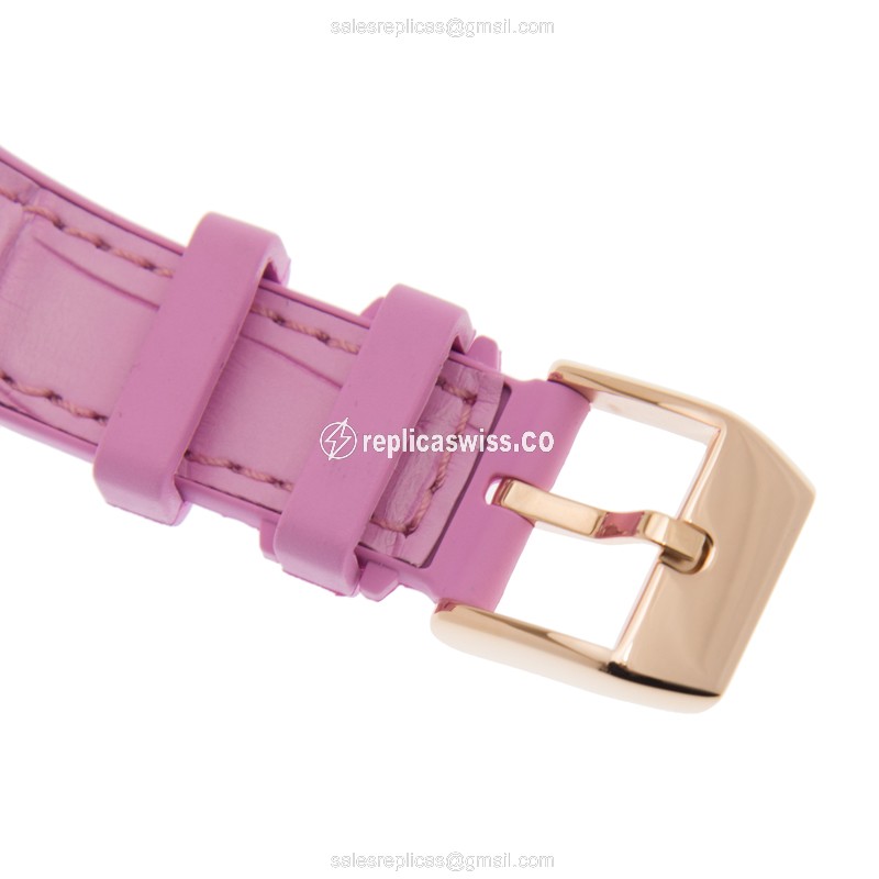 Franck Muller V32 SC AT FO 5N.RS Vanguard - 18kt Rose Gold - Automatic - White Dial on Pink Alligator Strap - View 4