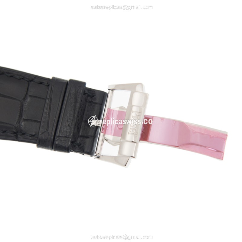 Piaget BLACK TIE - Manual Wind - 18kt White Gold - Diamond Accents - Silver Dial - Alligator Black Strap - View 4