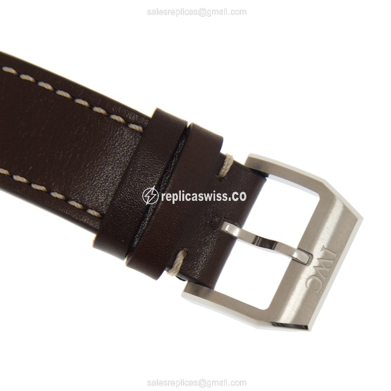IWC PILOTS Replica - Automatic - Brown Dial - Steel Case - Brown Cowhide Strap - View 4