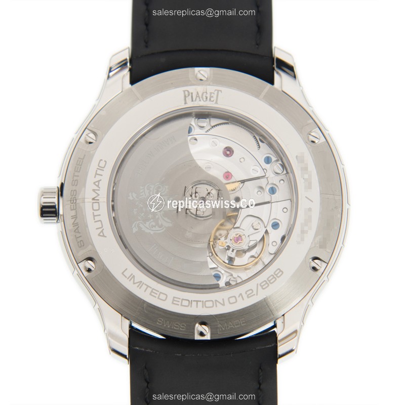 Piaget POLO Replica - Automatic - Black Dial - Leather Strap - Buckle Clasp - View 3