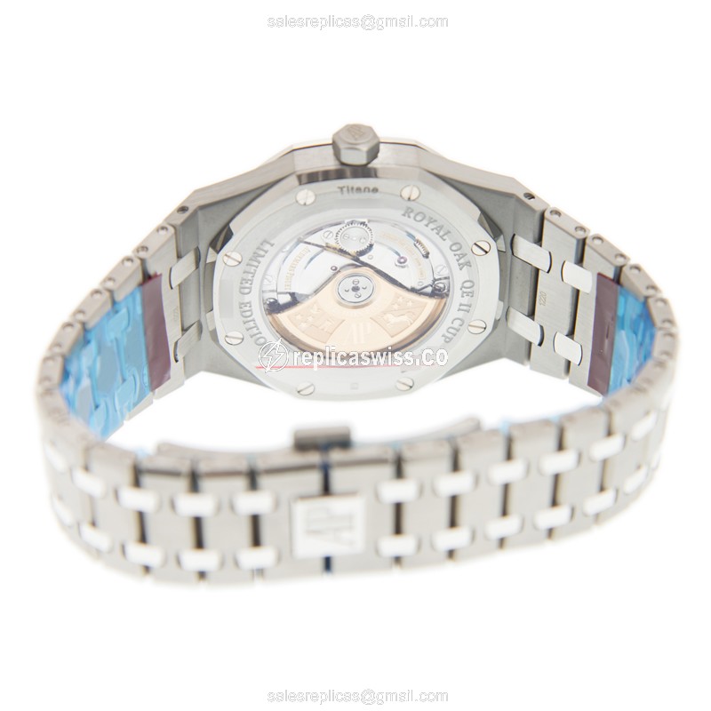 Audemars Piguet Royal Oak Replica - Automatic - 950 Platinum - White Dial - Silver Clasp - View 4