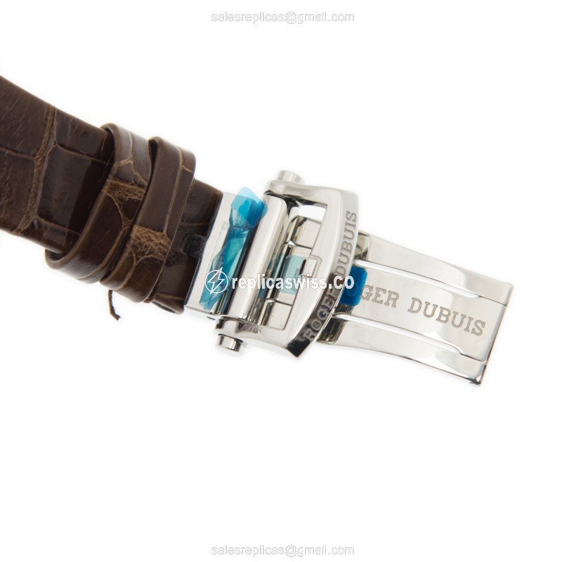 Roger Dubuis DBEX0463 EXCALIBUR - Automatic - Stainless Steel & Diamond - White Dial - Brown Alligator Strap - View 4