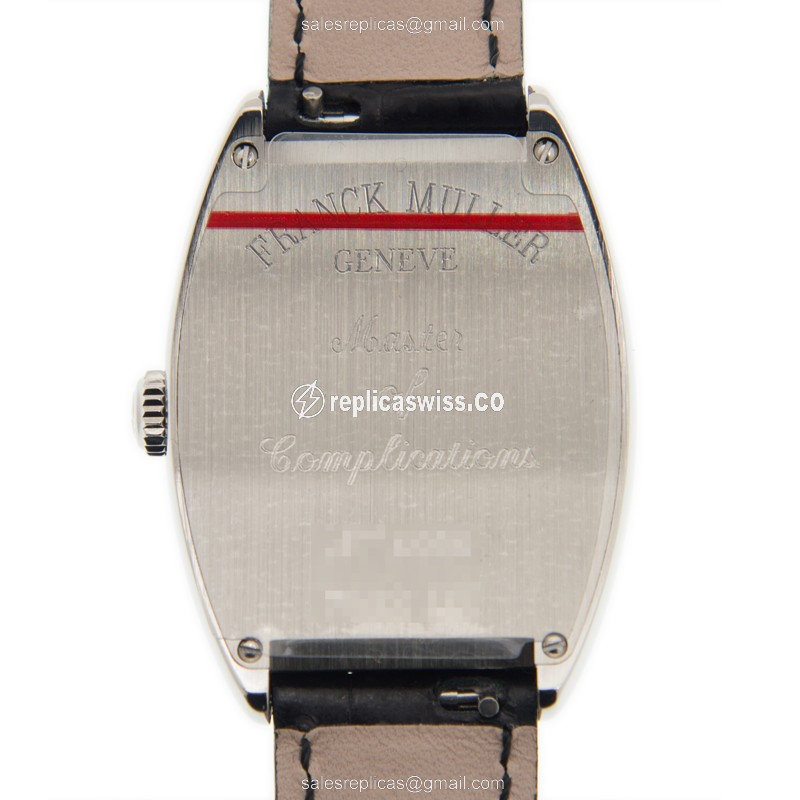 Franck Muller 7502 QZ Quartz Steel - Silver Dial - Black Alligator Buckle - View 3
