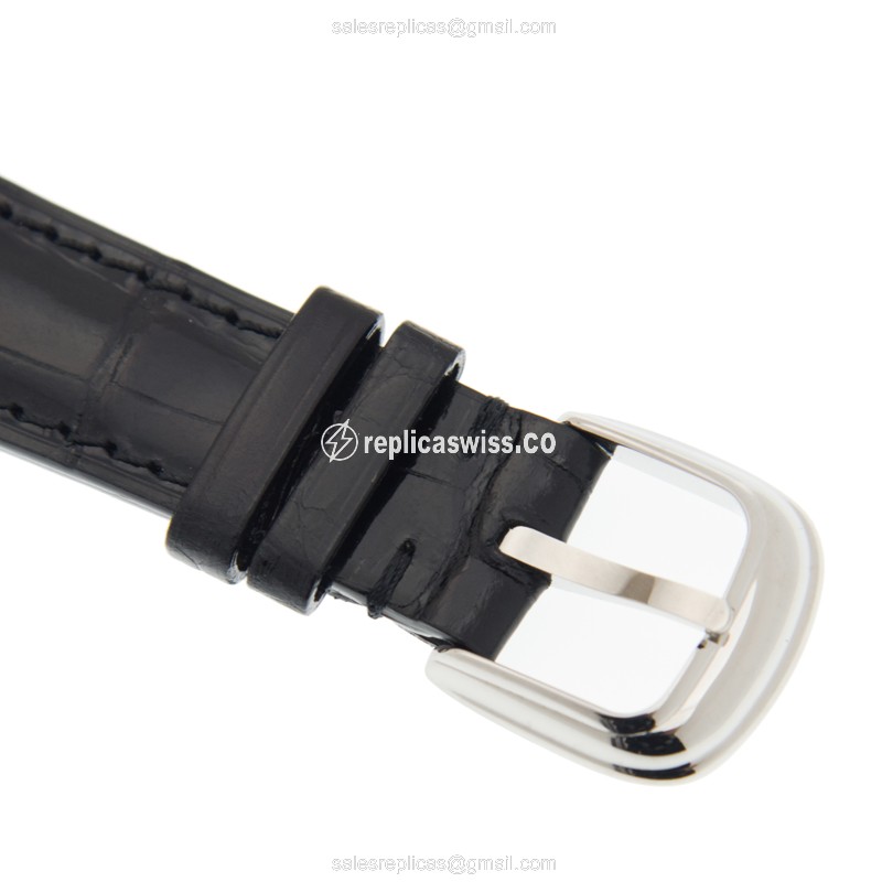 Franck Muller 7502 QZ Quartz Steel - Silver Dial - Black Alligator Buckle - View 4