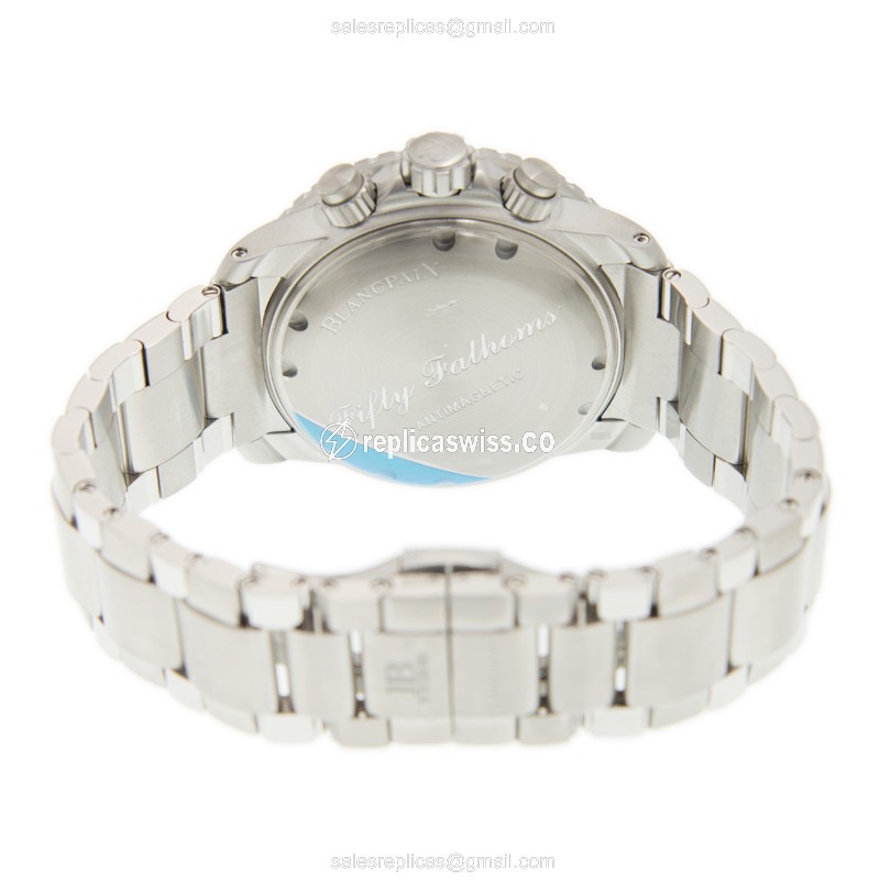 Blancpain 5085FB-1140-71B Replica - Automatic - Blue Dial - Steel Case - Silver Band - View 4