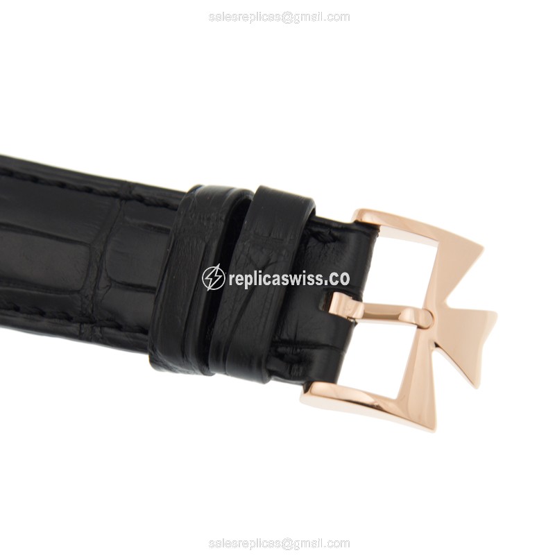Vacheron Constantin 87172/000R-B403 - Automatic - 18kt Rose Gold - Black Dial - Alligator Black Strap - View 4
