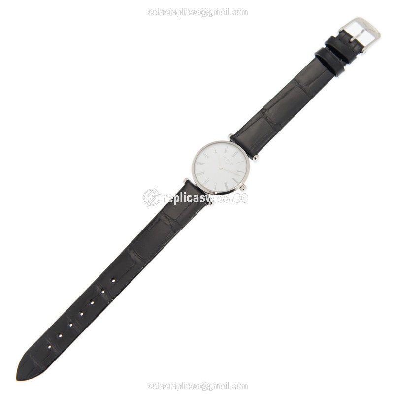 Longines L4.209.4.11.2 Replica - Quartz - Stainless Steel Case - White Dial - Alligator Buckle - View 2