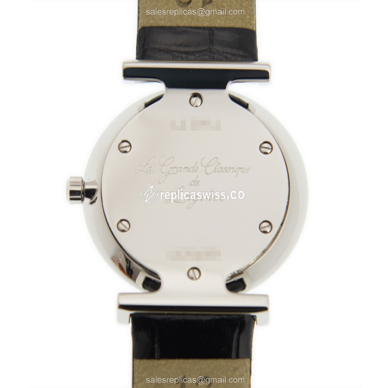 Longines L4.209.4.11.2 Replica - Quartz - Stainless Steel Case - White Dial - Alligator Buckle - View 3