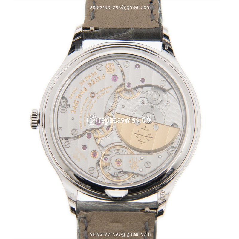 Patek Philippe 7140G-001 GRAND Complication - Automatic - White Gold - Diamond Dial - Grey Alligator Strap - View 3