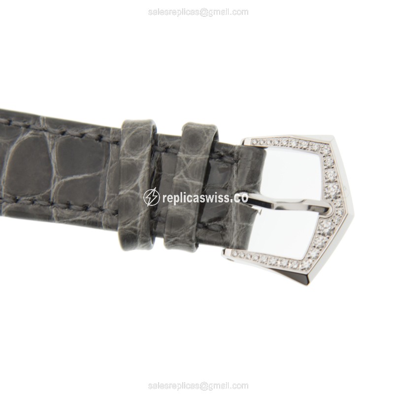 Patek Philippe 7140G-001 GRAND Complication - Automatic - White Gold - Diamond Dial - Grey Alligator Strap - View 4