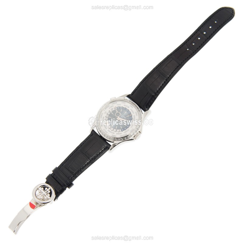 Patek Philippe 5130/10P-010 Complications - Automatic - Platinum Case - Silver Dial - Black Leather Strap - View 2