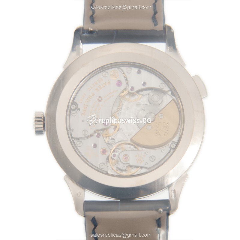 Patek Philippe 5230G-010 GRAND Complications Replica - Auto - 18kt Gold - Blue Dial - Blue Alligator Strap - View 3