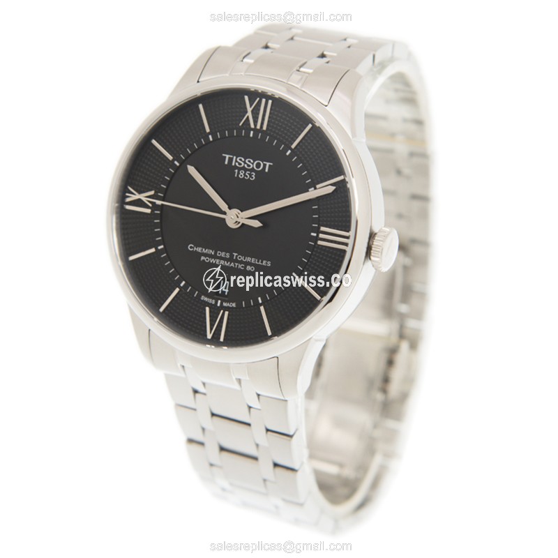 Tissot T-CLASSIC Replica - Automatic - Black Dial - Steel Case & Band - View 3