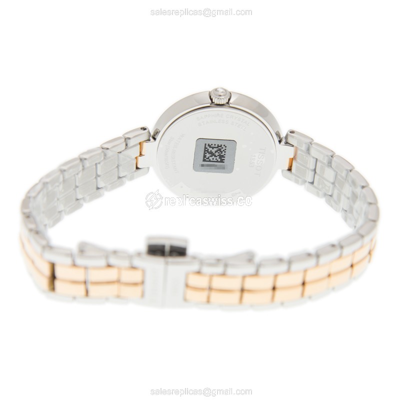 Gold-Plated Tissot T094.210.22.111.00 Replica - Quartz - White Dial - Steel Strap - Gold Clasp - View 4