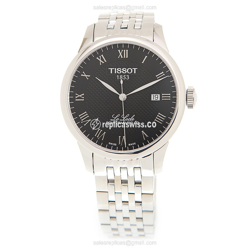 Tissot T-CLASSIC Replica - Automatic - Black Dial - Steel Case - Silver Strap - View 2