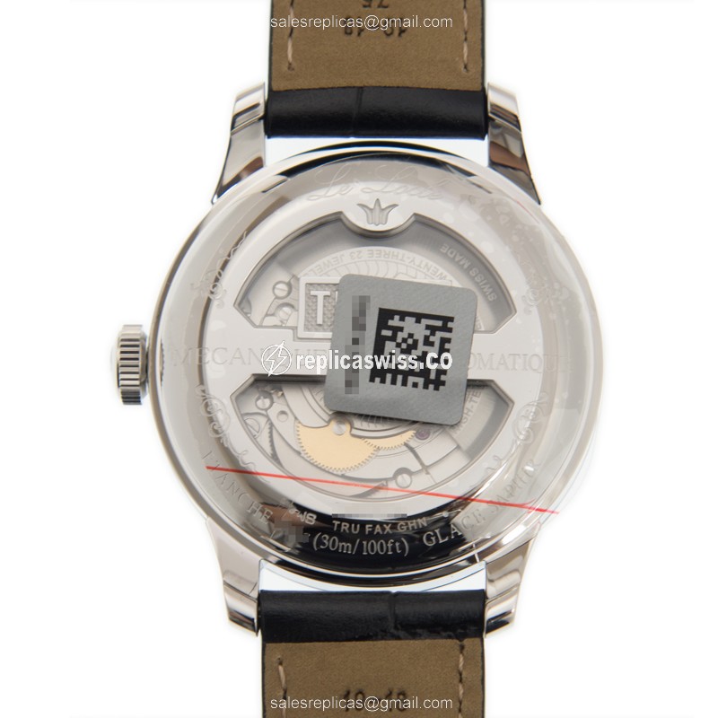 Automatic Tissot T-CLASSIC - Black Dial - Leather Strap - Clasp - 40mm - View 3