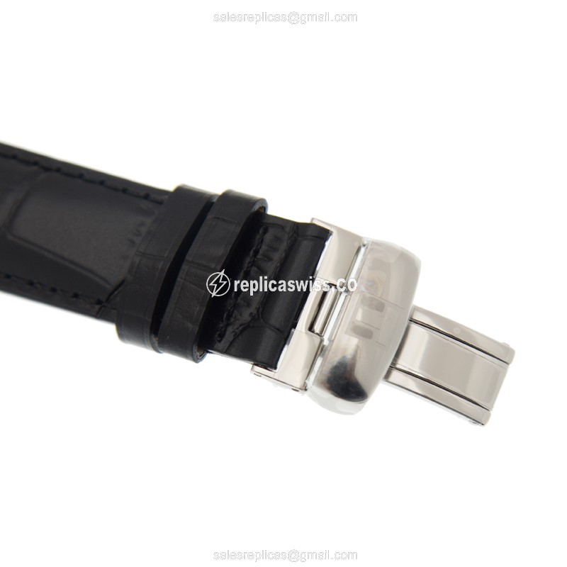 Automatic Tissot T-CLASSIC - Black Dial - Leather Strap - Clasp - 40mm - View 4