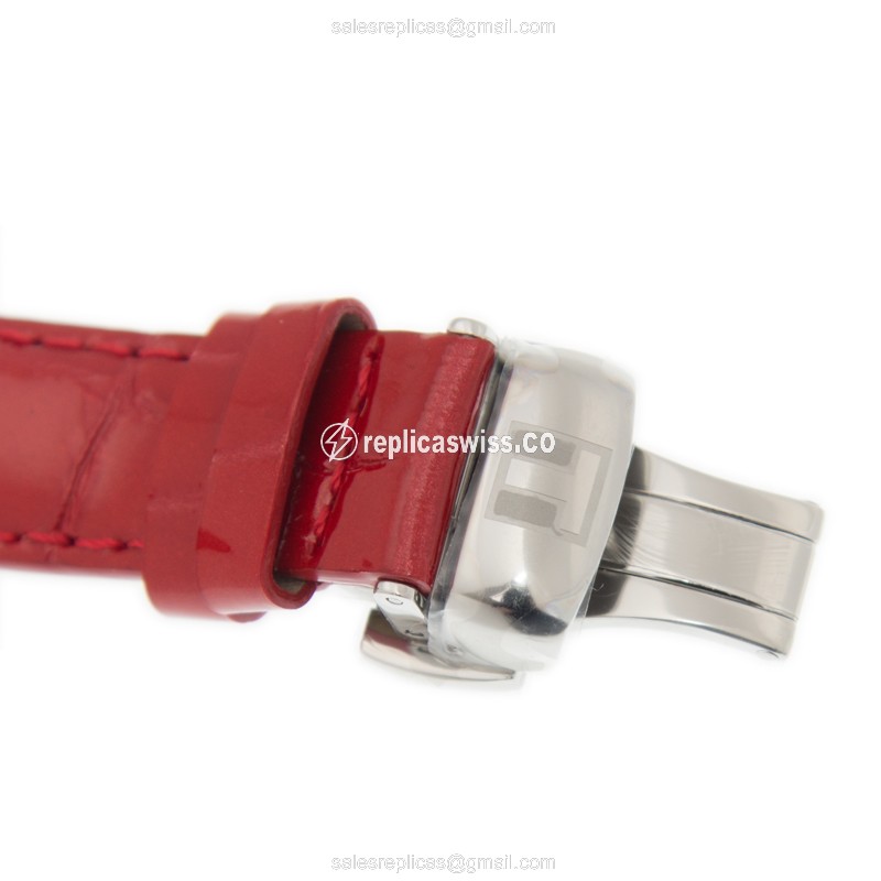 Rolex T-Classic Replica - Auto - Steel - White - Red Strap - View 4
