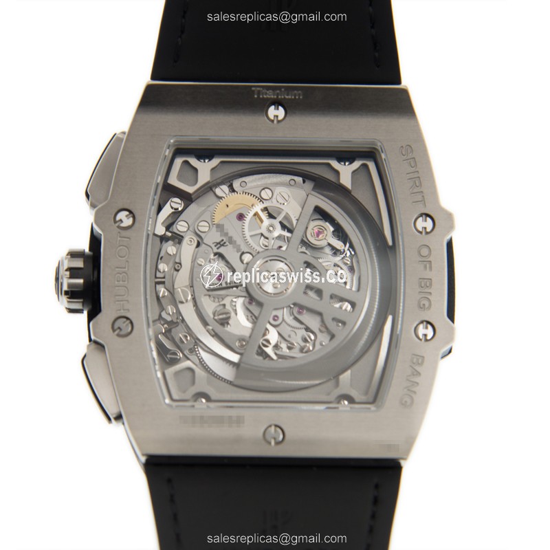 Hublot Spirit of Big Bang Replica - Automatic - Titanium Case - Gray Dial - Black Alligator Strap - View 3
