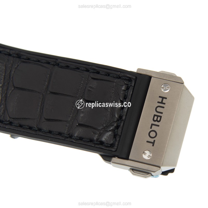 Hublot Spirit of Big Bang Replica - Automatic - Titanium Case - Gray Dial - Black Alligator Strap - View 4