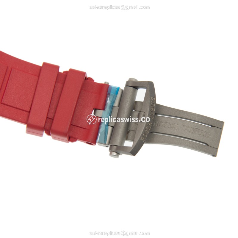 Roger Dubuis RDDBEX0545 Replica - Manual - Titanium Case - Skull Dial - Red Rubber Strap - View 4