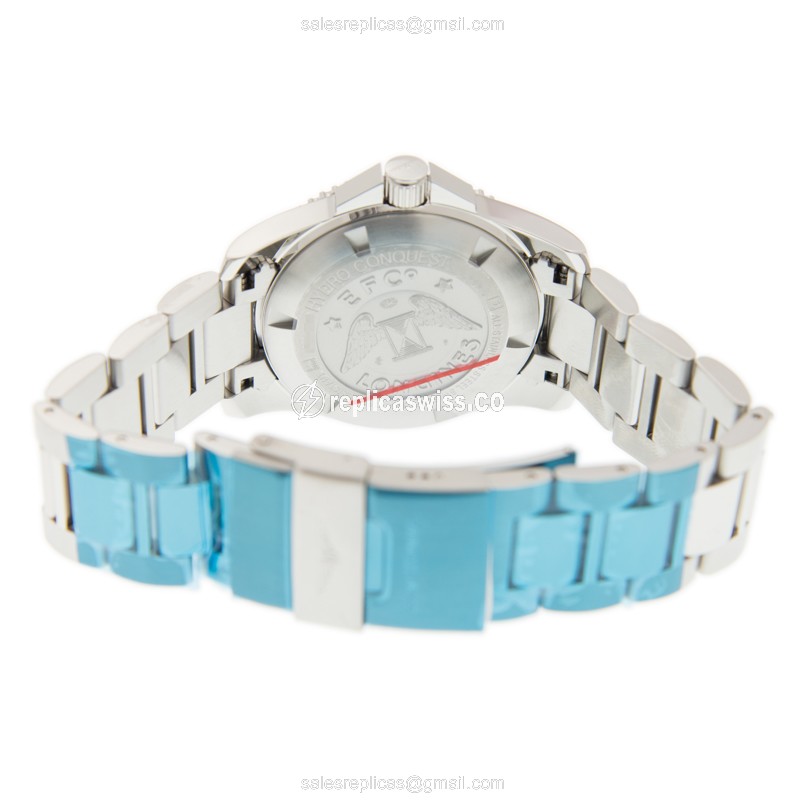 Longines Conquest Replica - Quartz - Stainless Steel Case, Blue Dial - View 4